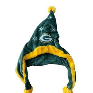 GREEN BAY PACKERS NFL Graphic Logo Elf Style Fleece Lined Tassled Stocking Cap